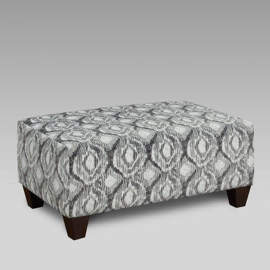 Elva Contemporary Fabric Cocktail Ottoman in Melanie char