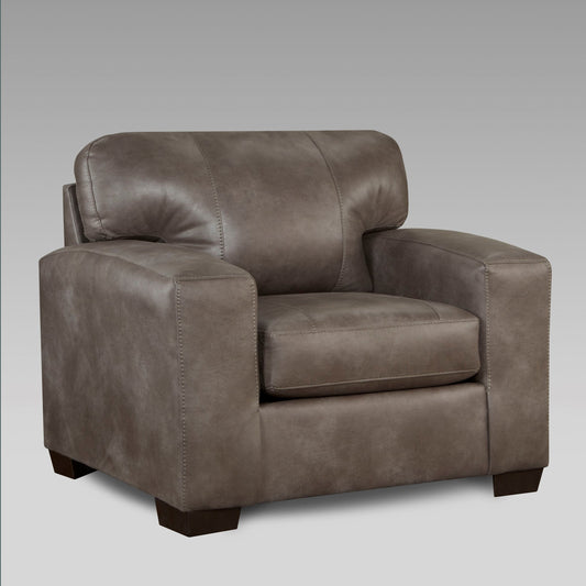 Noel Weathered Brown Faux Leather Armchair