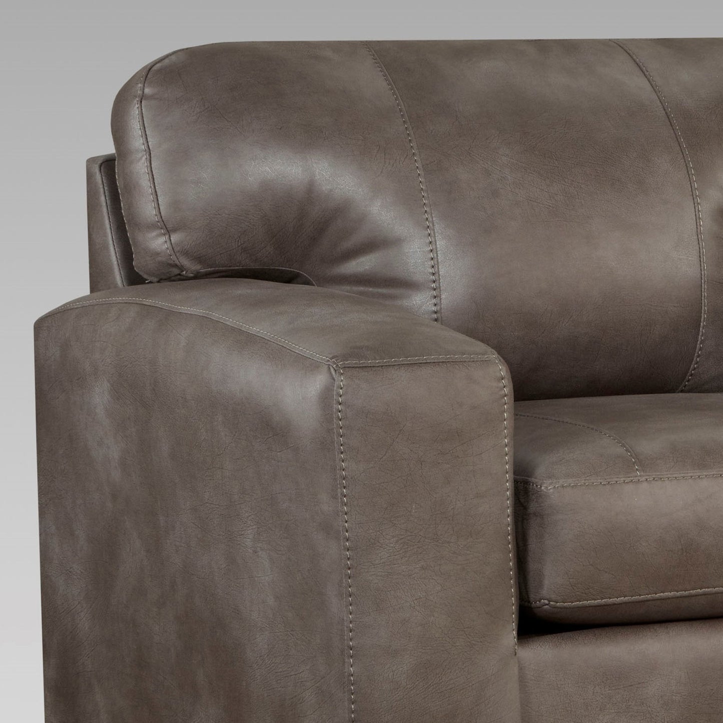 Noel Weathered Brown Faux Leather Living Room Collection