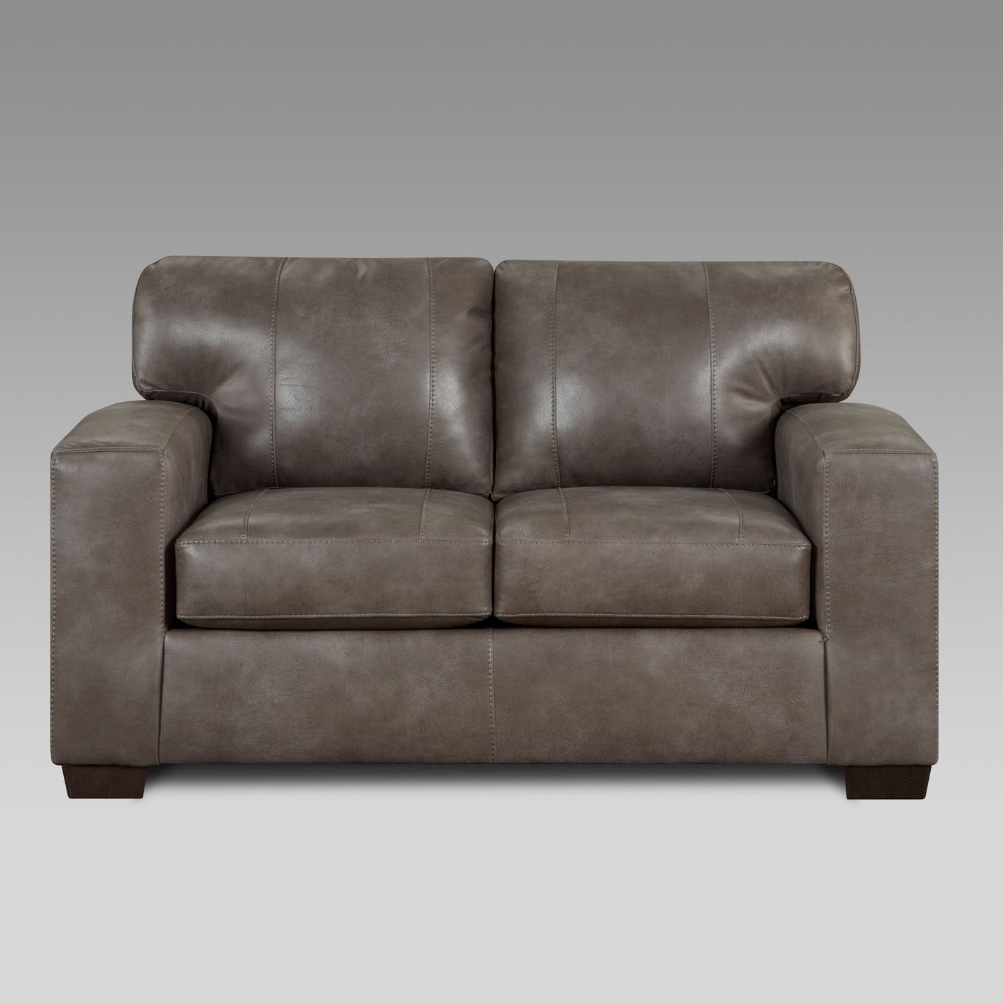 Noel Weathered Brown Faux Leather Living Room Collection