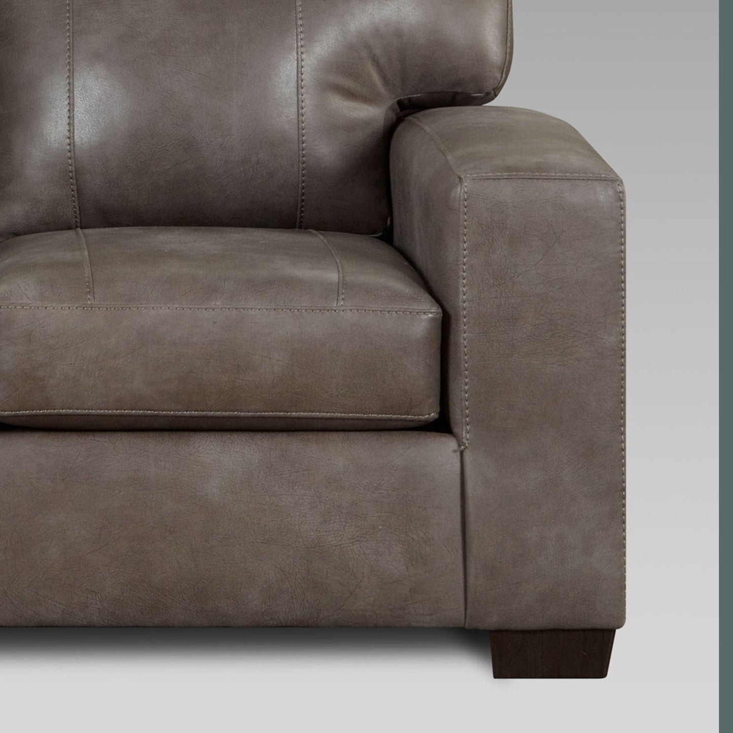 Noel Weathered Brown Faux Leather Living Room Collection