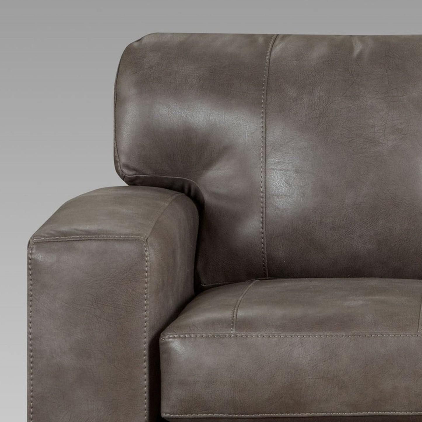 Noel Weathered Brown Faux Leather Living Room Collection