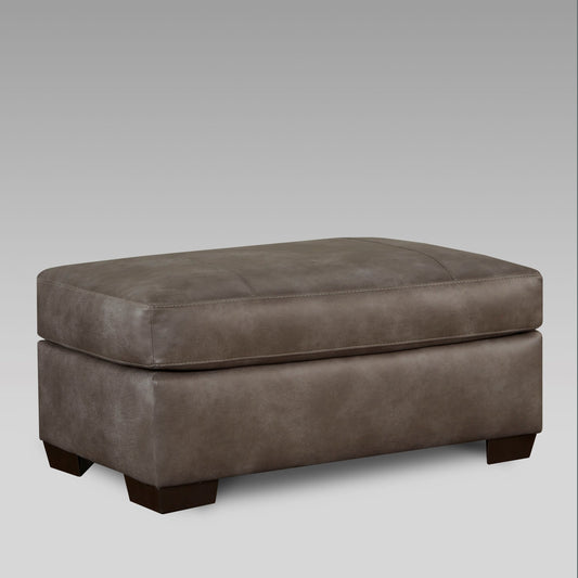 Noel Weathered Brown Faux Leather Ottoman