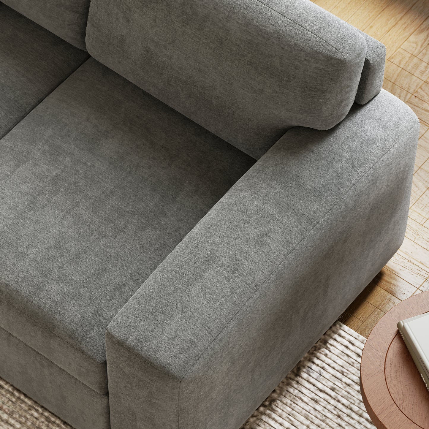 Roundhill Furniture Arden Living Room Chenille Upholstered Loveseat, Posh Gray