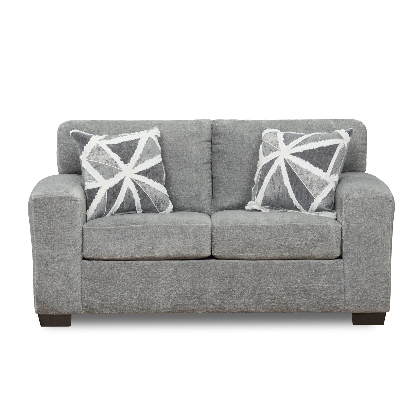 Roundhill Furniture Arden Living Room Chenille Upholstered Loveseat, Posh Gray