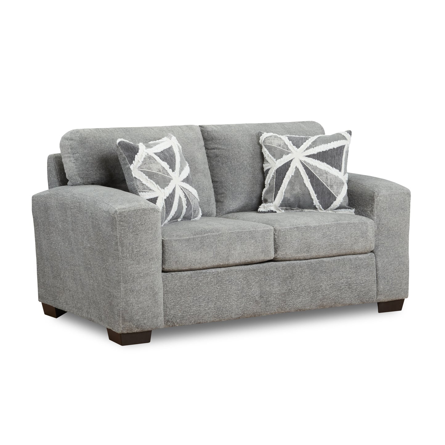 Roundhill Furniture Arden Living Room Chenille Upholstered Loveseat, Posh Gray