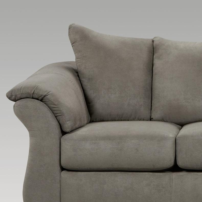 Aruca Sensations Grey Microfiber Pillow Back Loveseat