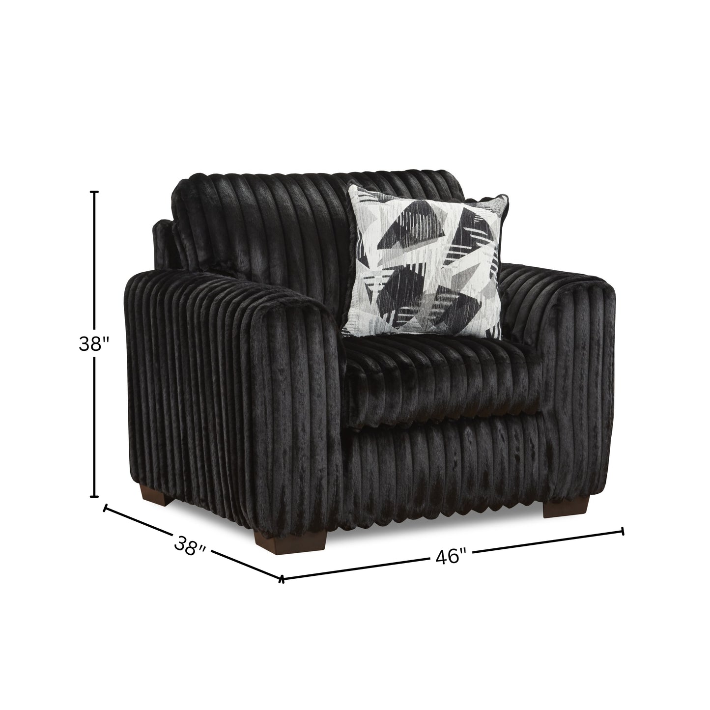 Roundhill Furniture Nolan Contemporary Upholstered Chair, Lush Black
