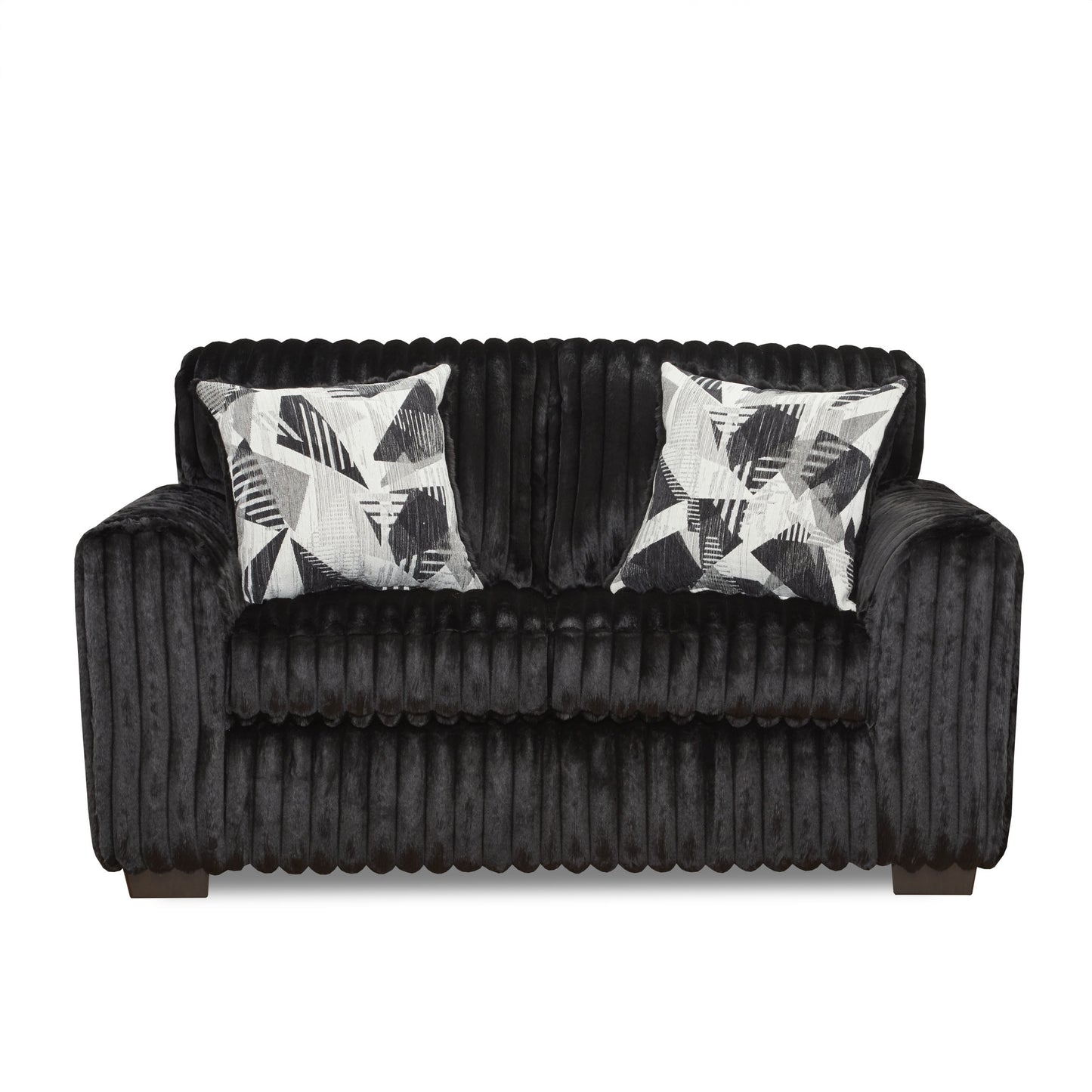 Roundhill Furniture Nolan Contemporary Upholstered Loveseat, Lush Black