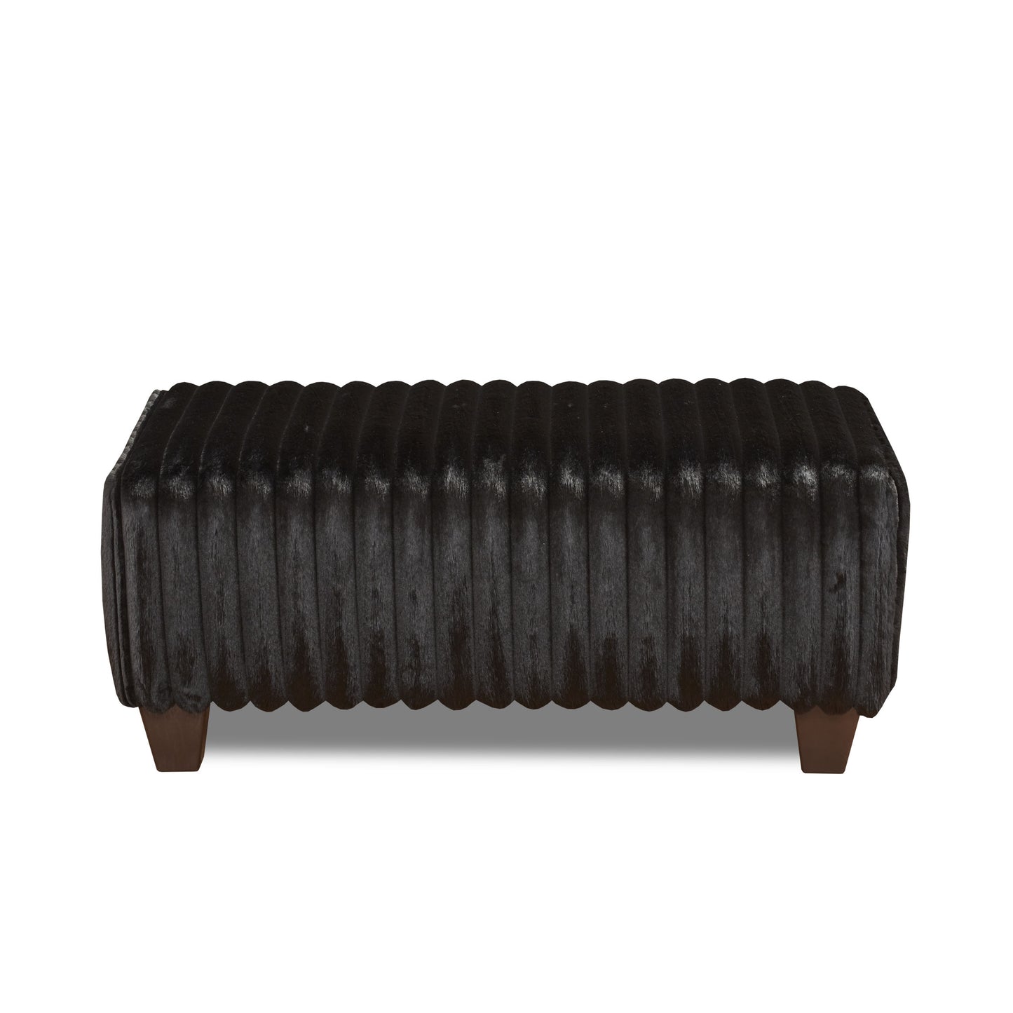 Roundhill Furniture Nolan Contemporary Upholstered Cocktail Ottoman, Lush Black