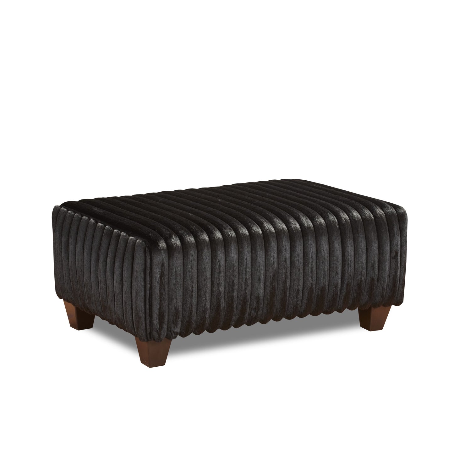 Roundhill Furniture Nolan Contemporary Upholstered Cocktail Ottoman, Lush Black
