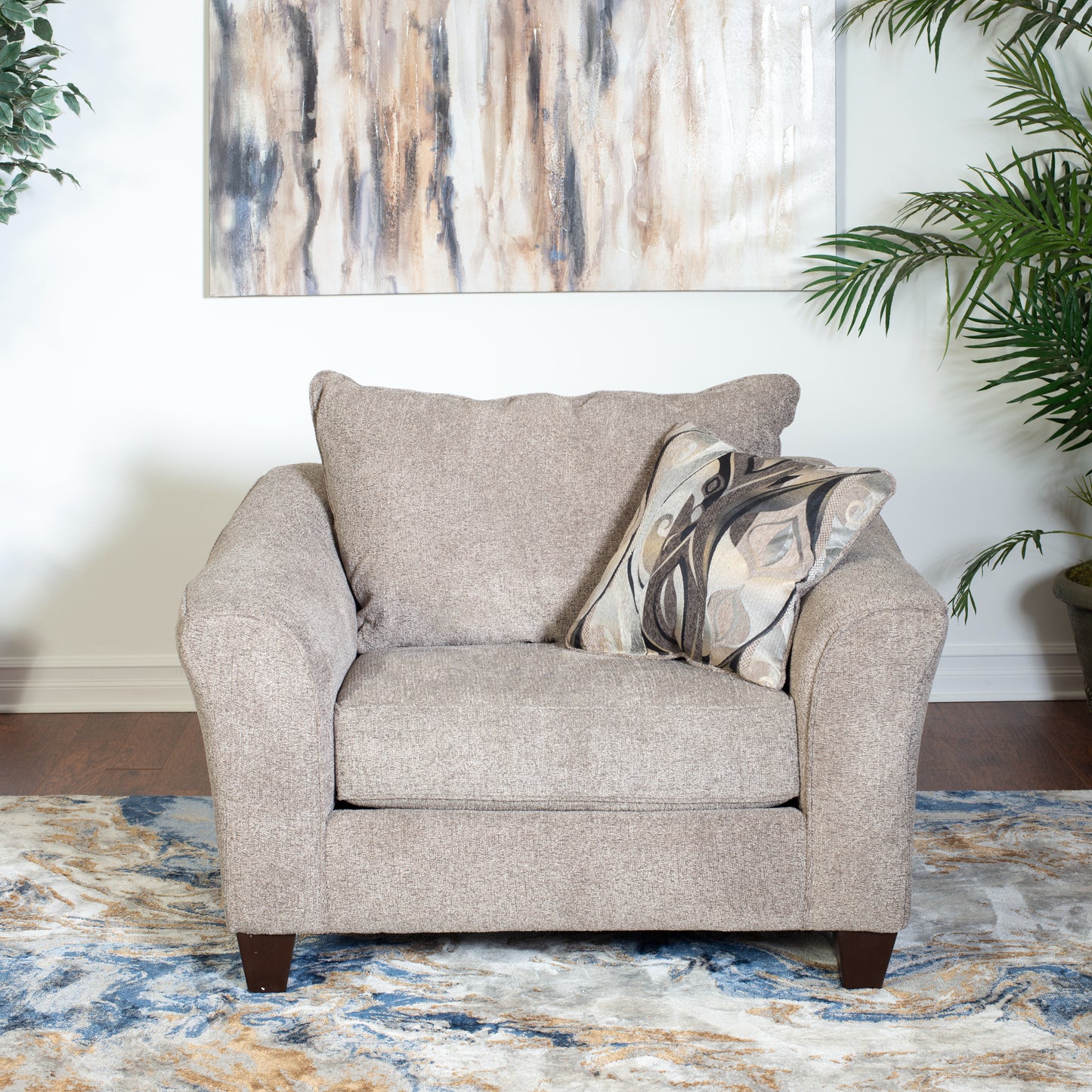Camero Fabric Pillowback Living Room Collection, Platinum