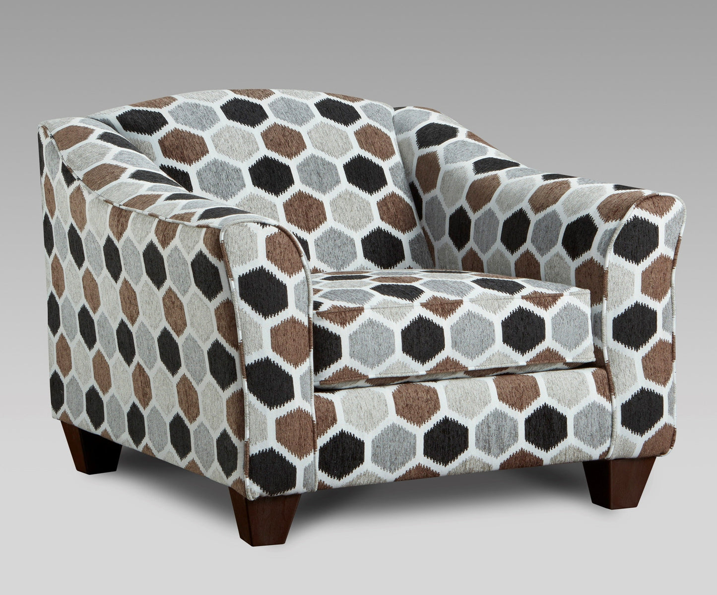 Camero Fabric Pillowback Arm Chair, Silver