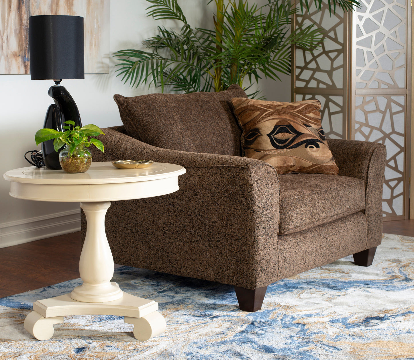 Camero Cafe Fabric Pillowback Accent Chair