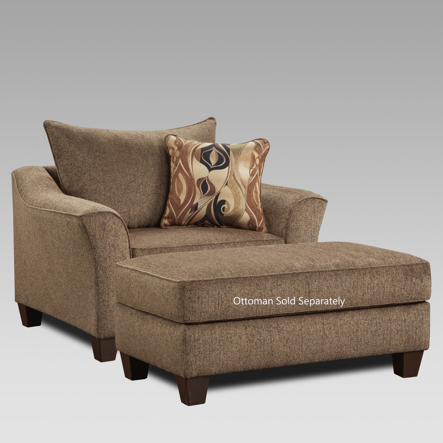 Camero Fabric Pillowback Living Room Collection, Brown