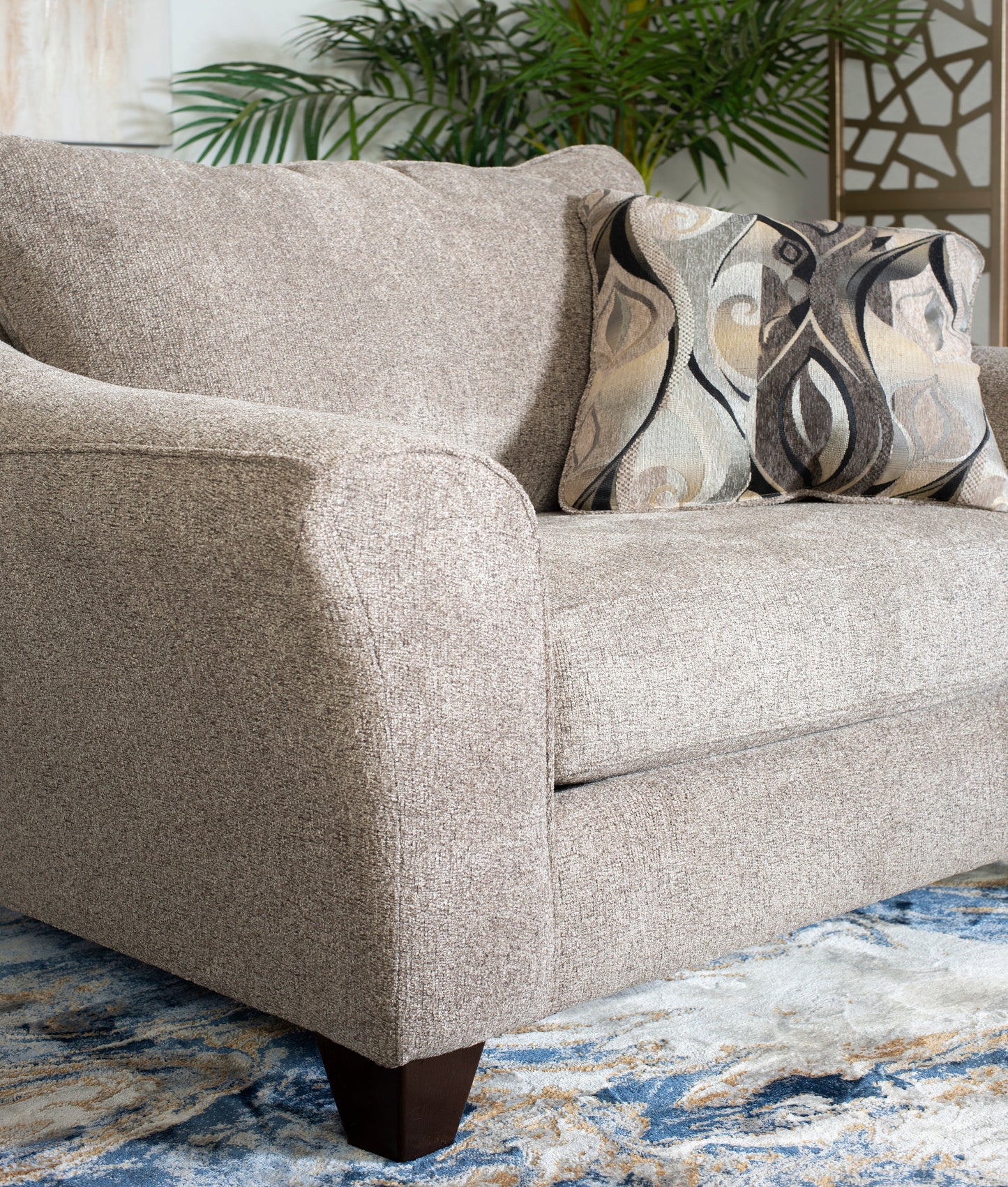 Camero Platinum Fabric Pillowback Accent Chair