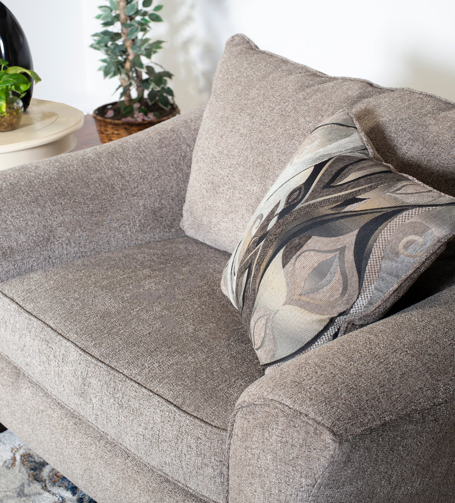 Camero Platinum Fabric Pillowback Accent Chair