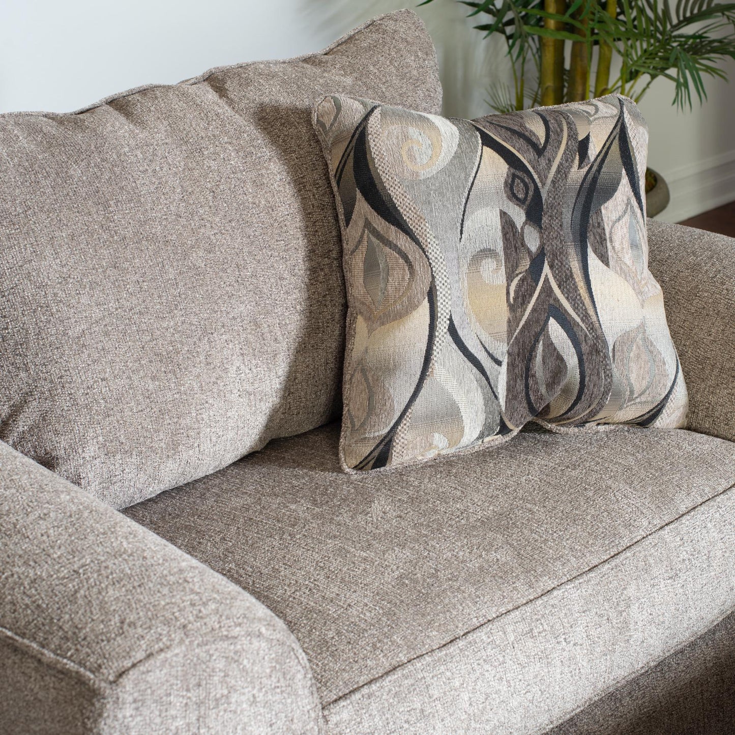 Camero Platinum Fabric Pillowback Accent Chair