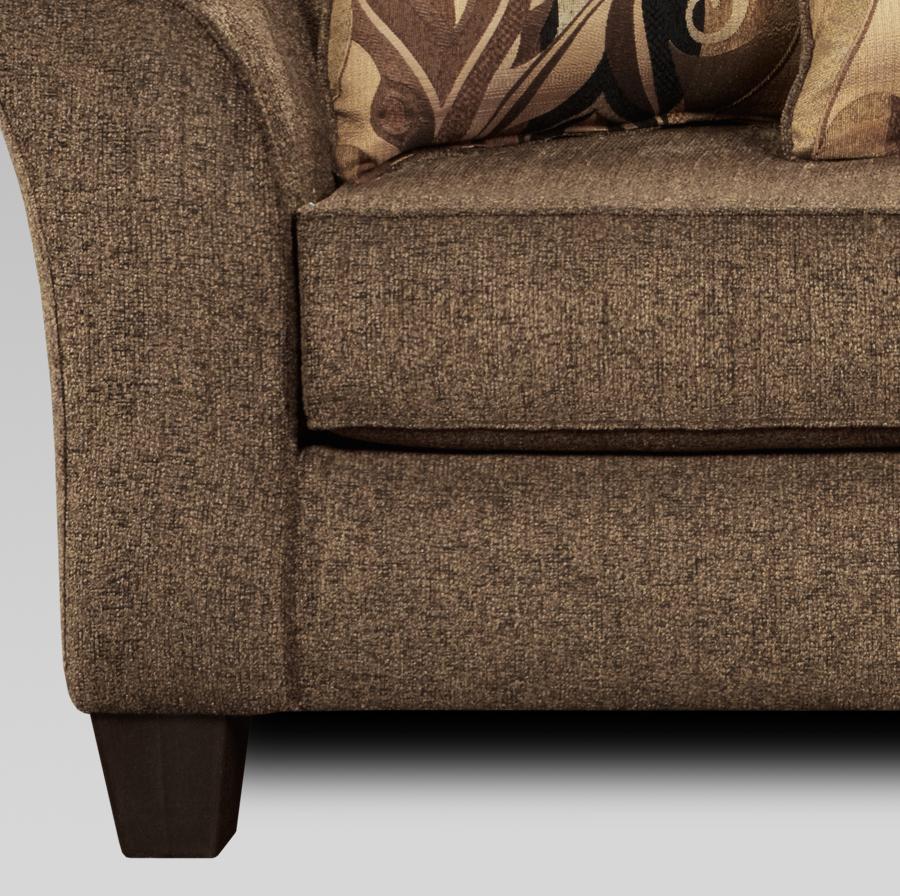 Camero Cafe Fabric Pillowback Loveseat