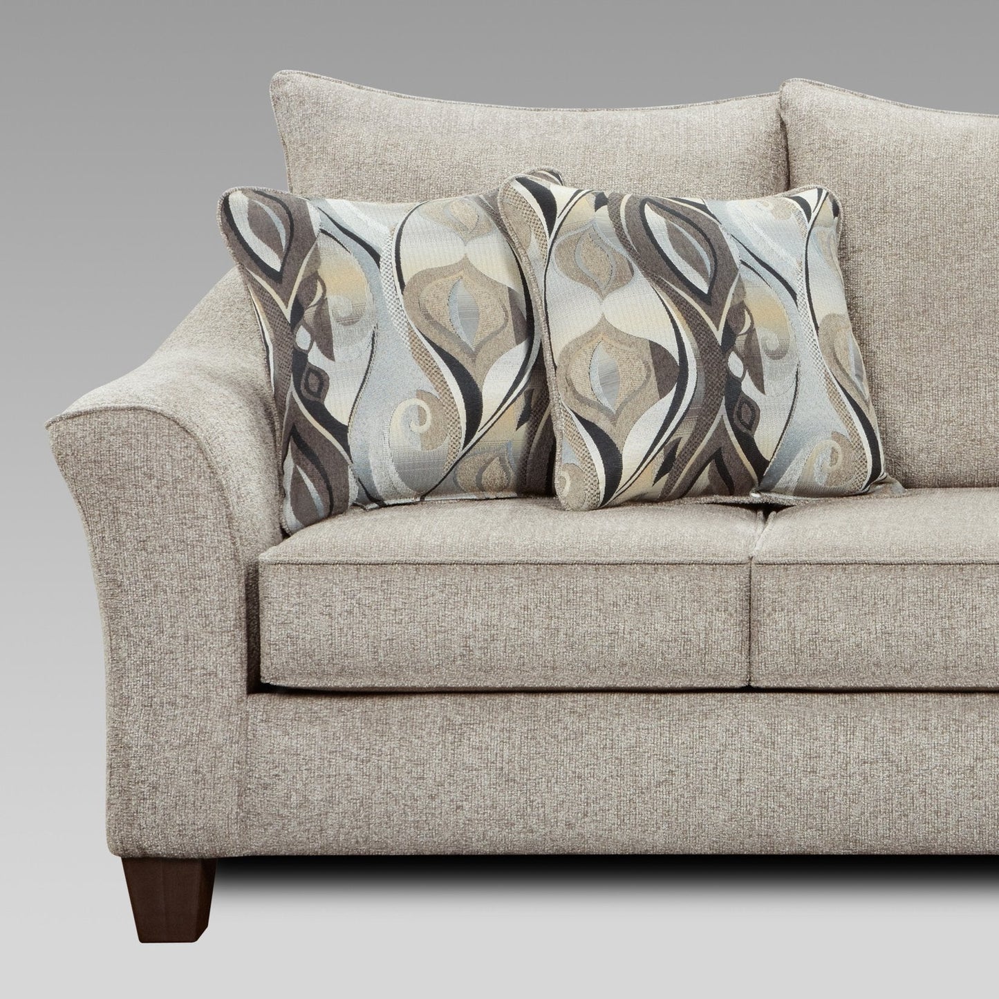 Camero Platinum Fabric Pillowback Loveseat