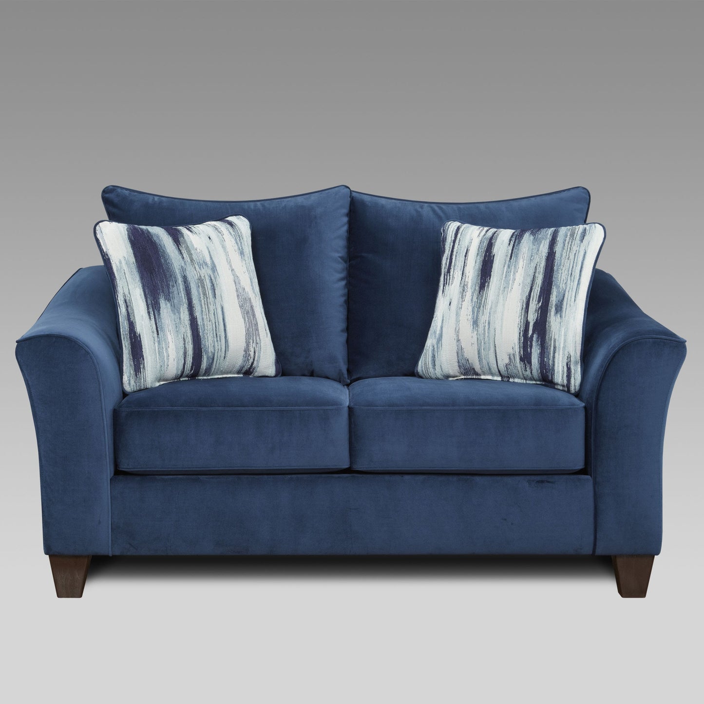 Camero Fabric Pillowback Living Room Collection, Navy Blue