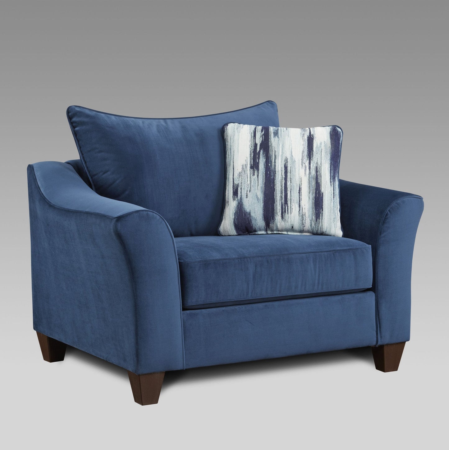 Camero Fabric Pillowback Living Room Collection, Navy Blue