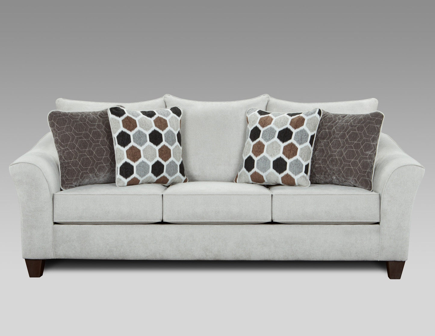 Camero Fabric Pillowback Sofa, Silver