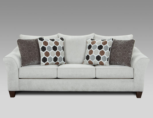 Camero Fabric Pillowback Sofa, Silver