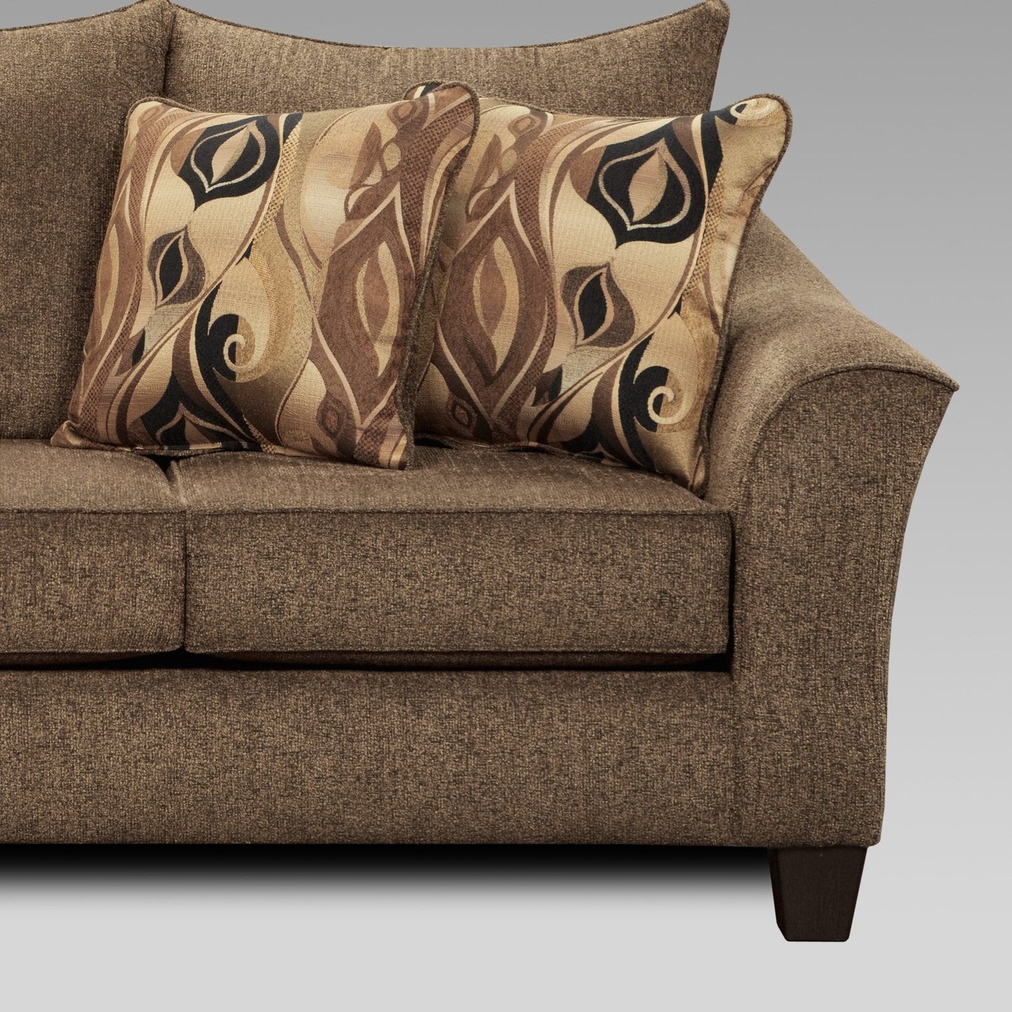 Camero Cafe Fabric Pillowback Sofa