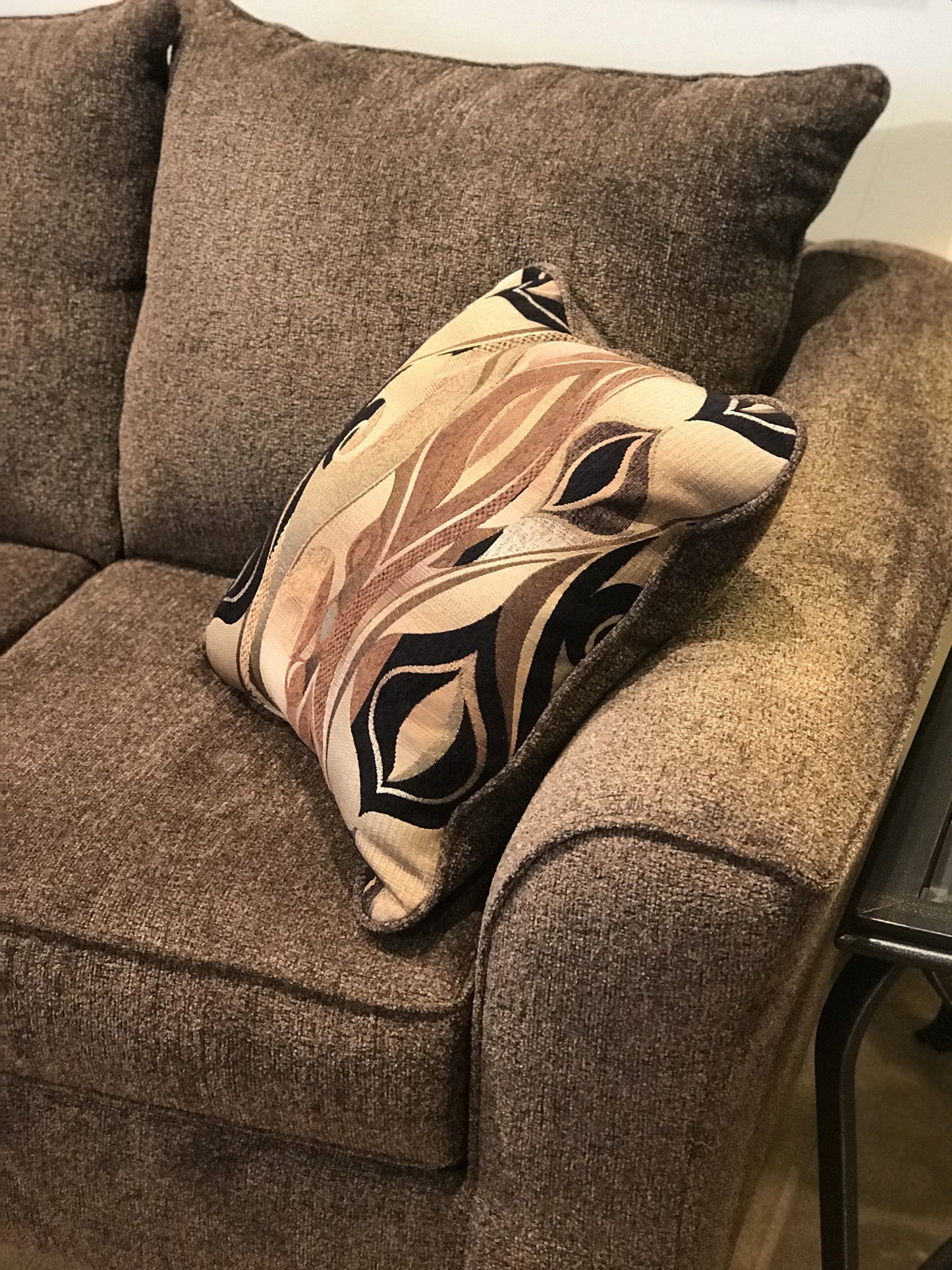 Camero Cafe Fabric Pillowback Sofa