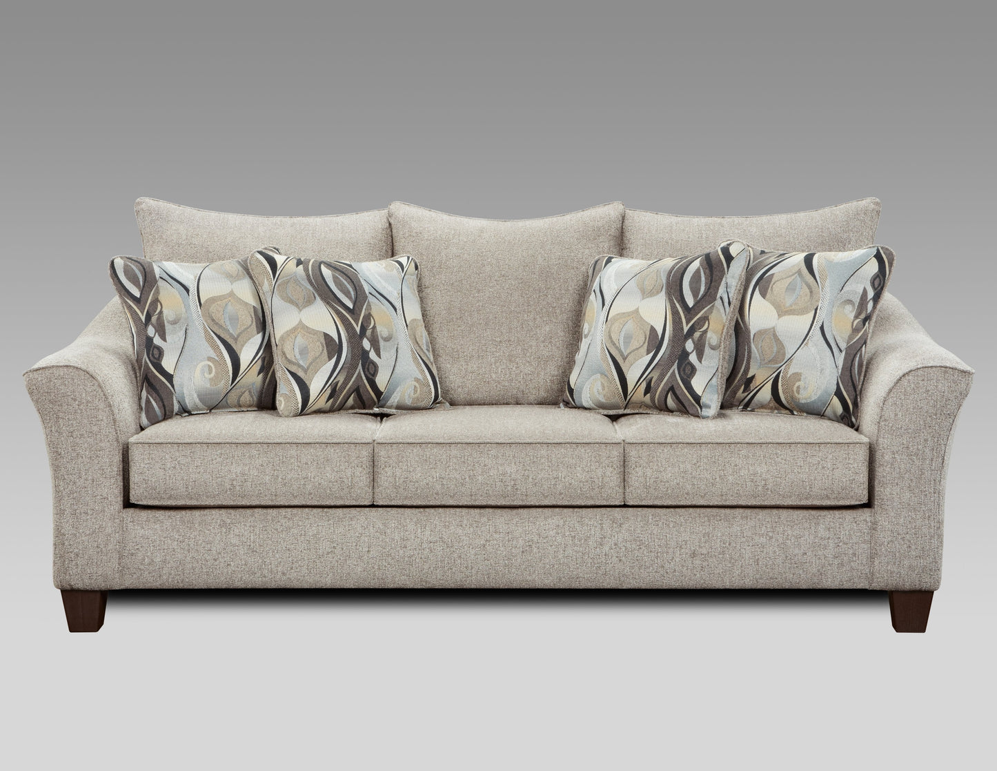 Camero Platinum Fabric Pillowback Sofa