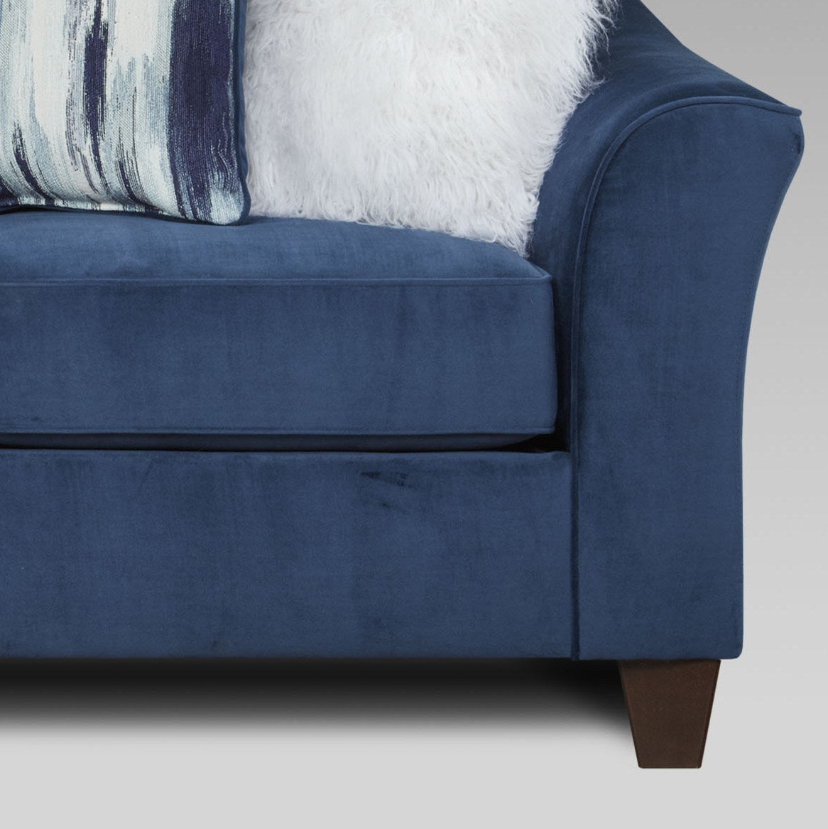 Camero Fabric Pillowback Sofa in Navy Blue