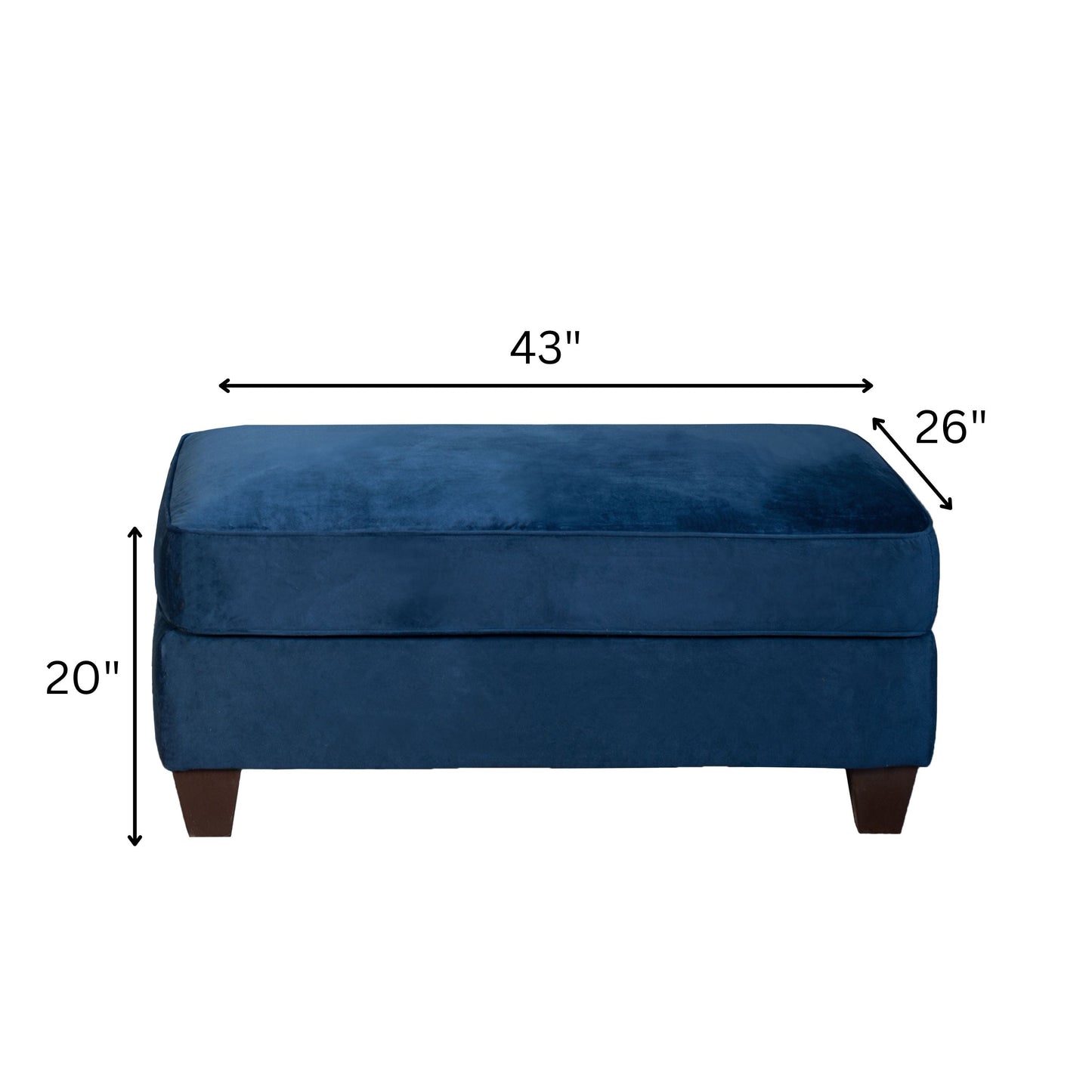 Camero Fabric Cocktail Ottoman in Navy Blue