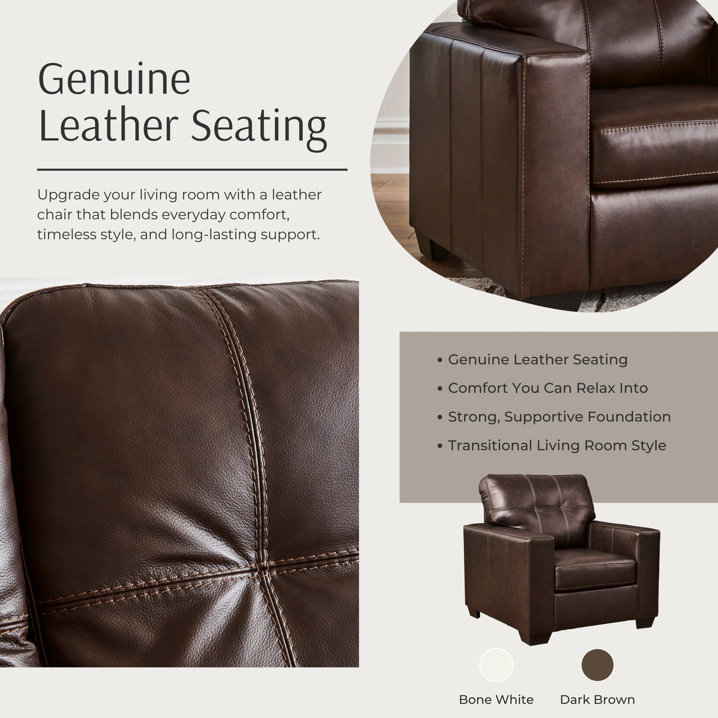 Roundhill Furniture Holmes Leather Upholstered Lounge Chair