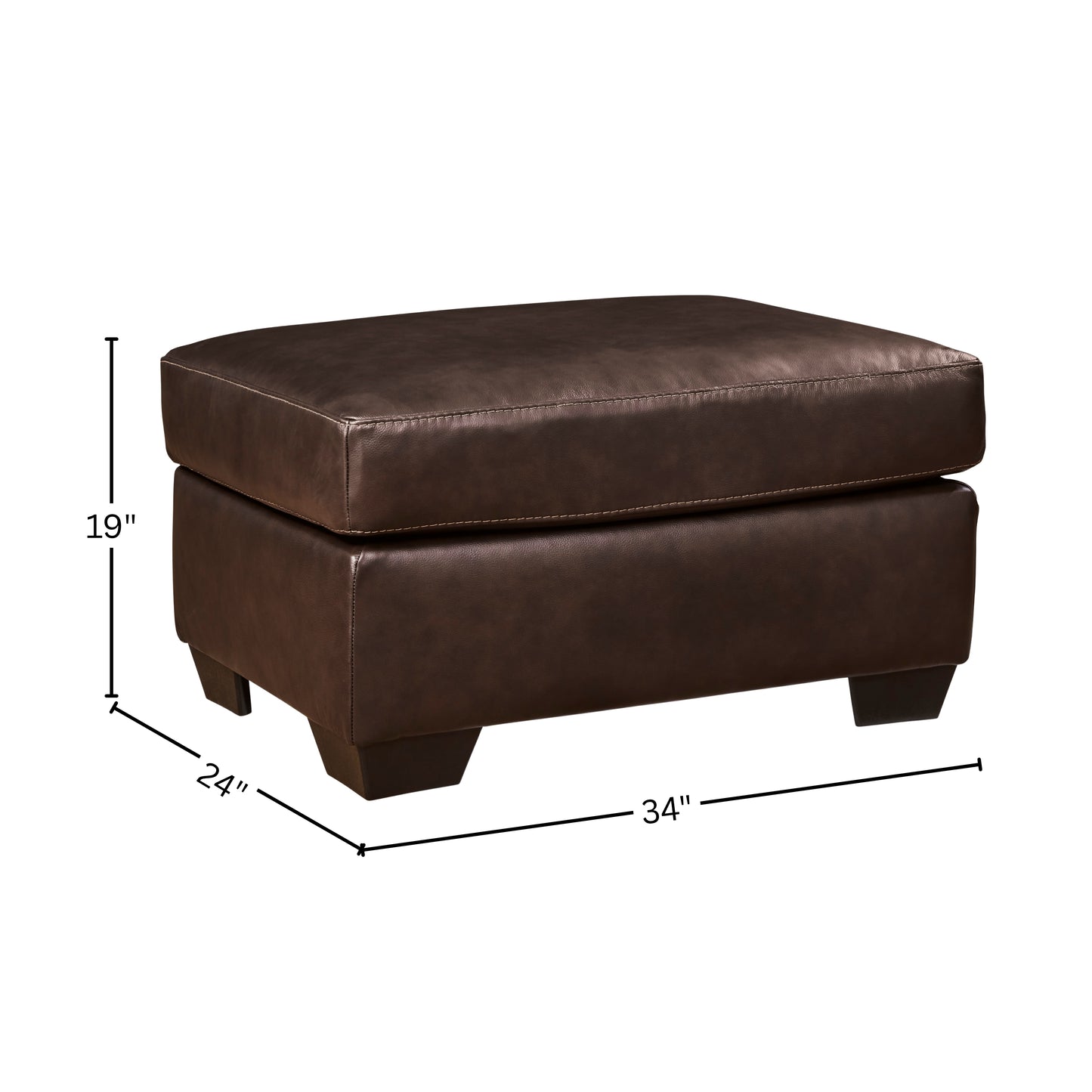 Roundhill Furniture Holmes Leather Upholstered Ottoman