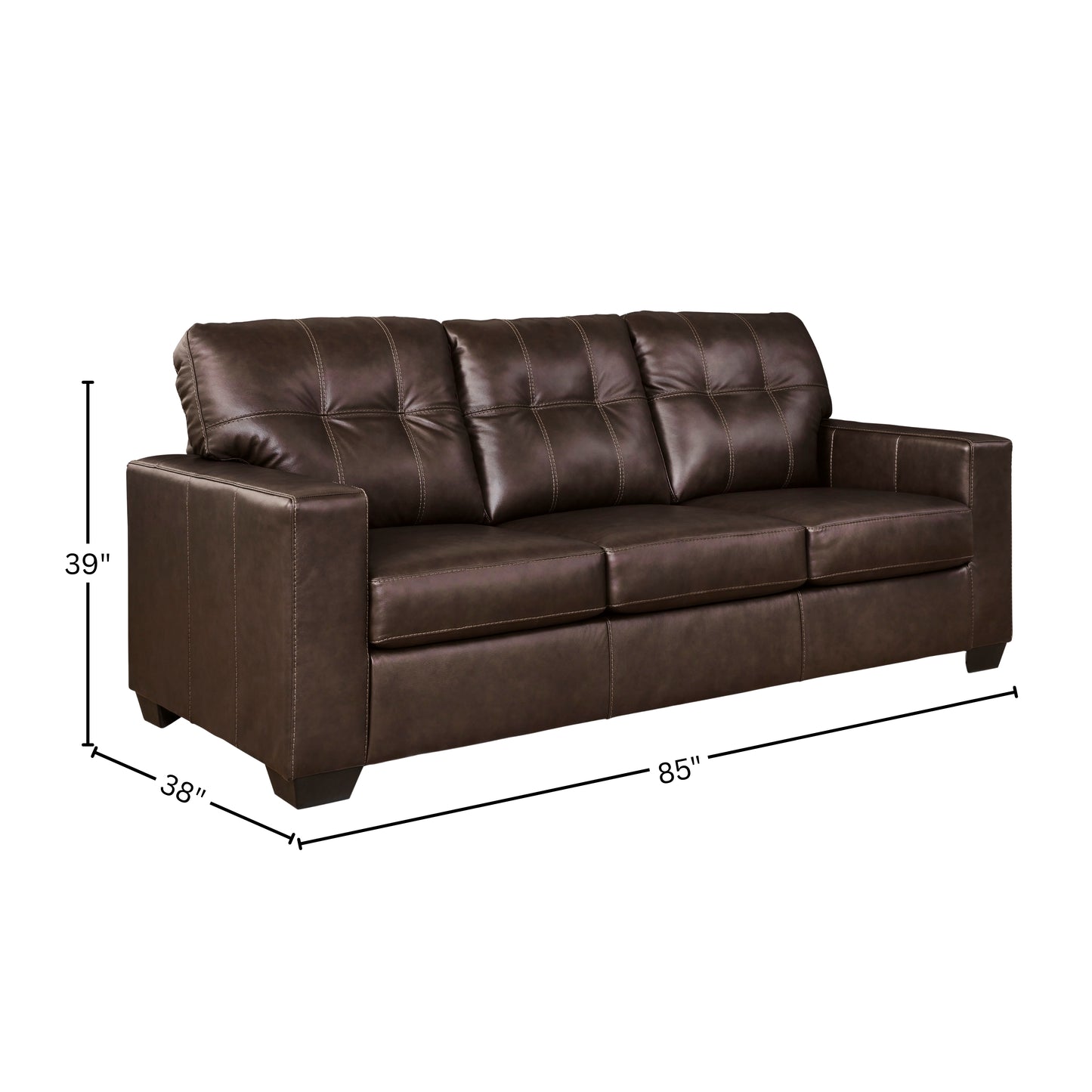 Roundhill Furniture Holmes Leather Upholstered Sofa