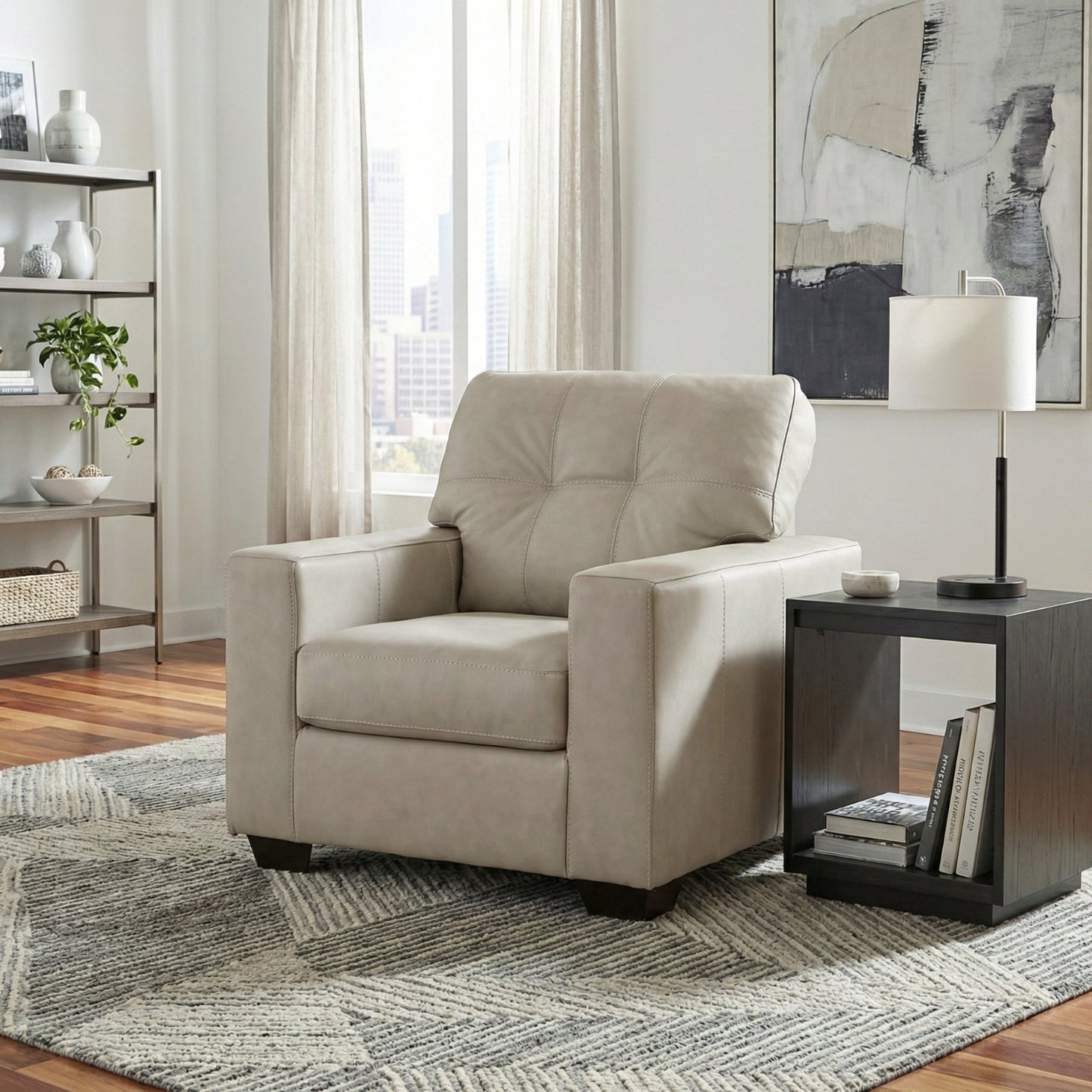 Roundhill Furniture Holmes Leather Upholstered Lounge Chair