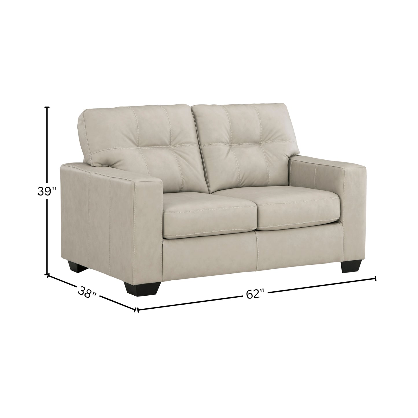 Roundhill Furniture Holmes Leather Upholstered Loveseat