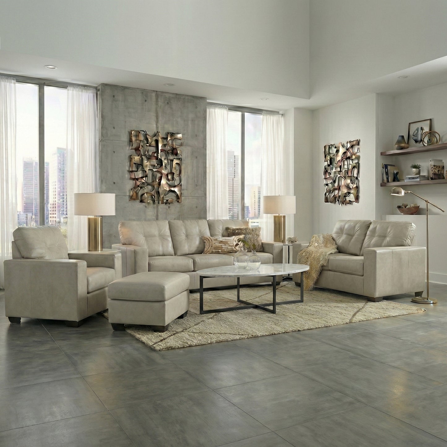 Roundhill Furniture Holmes Leather Living Room Collection
