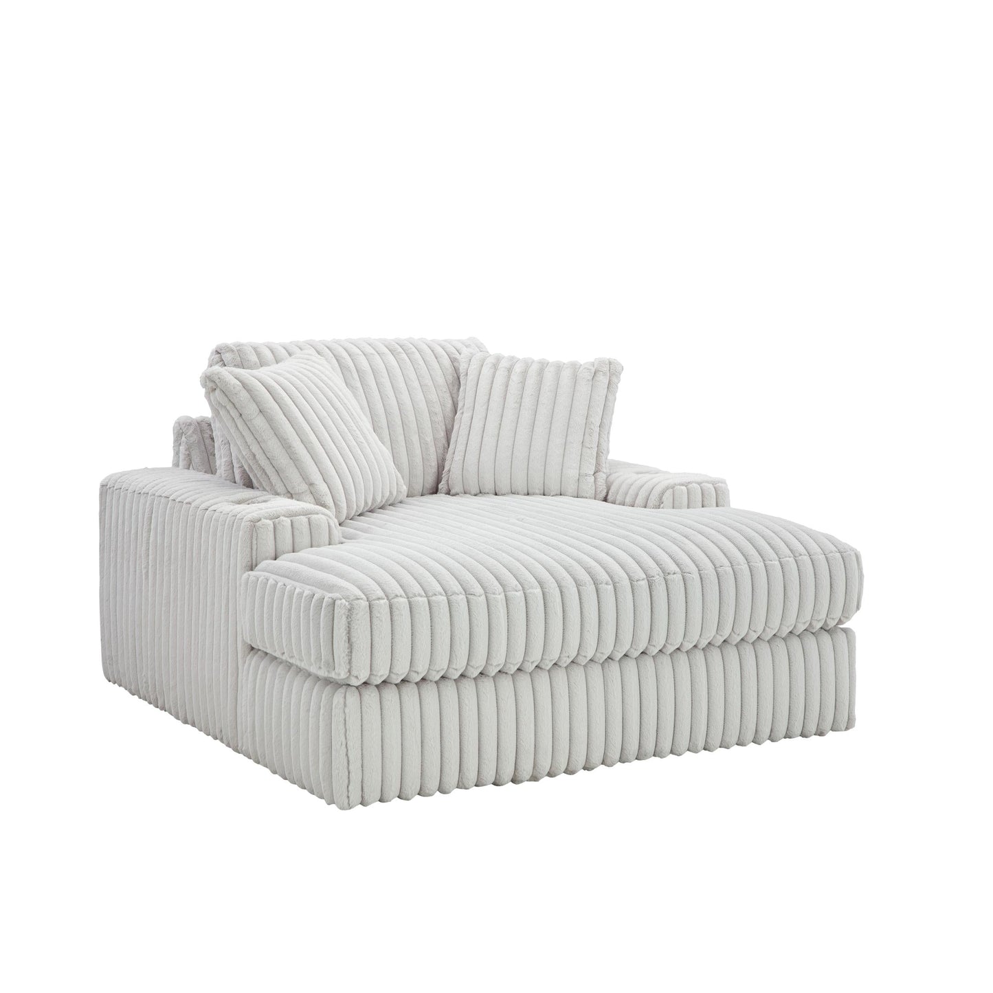 Azulu Upholstered Oversized Chaise, with Cup holders and USB Charging