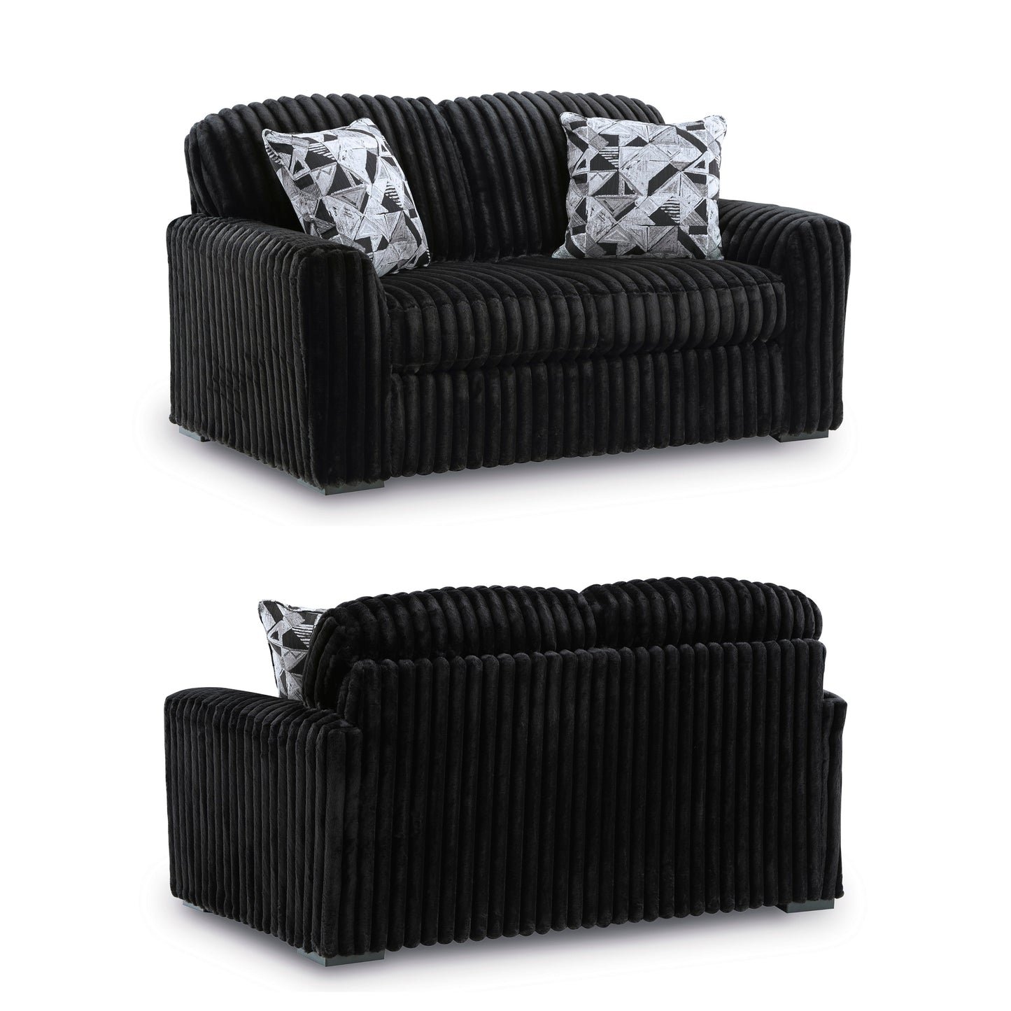 Roundhill Furniture Solenne Living Room Collection, Oversized Sofa, Loveseat, Chair and a Half, and Ottoman with Jumbo Corduroy Upholstery, Reversible Cushions
