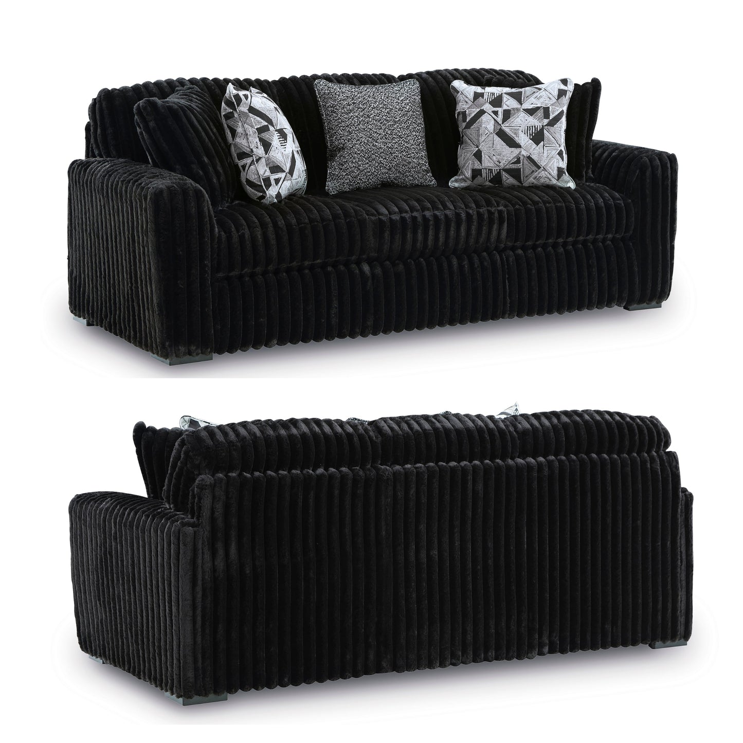 Roundhill Furniture Solenne Living Room Collection, Oversized Sofa, Loveseat, Chair and a Half, and Ottoman with Jumbo Corduroy Upholstery, Reversible Cushions