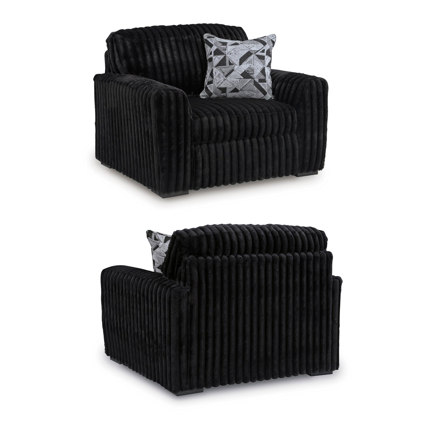 Roundhill Furniture Solenne Living Room Collection, Oversized Sofa, Loveseat, Chair and a Half, and Ottoman with Jumbo Corduroy Upholstery, Reversible Cushions