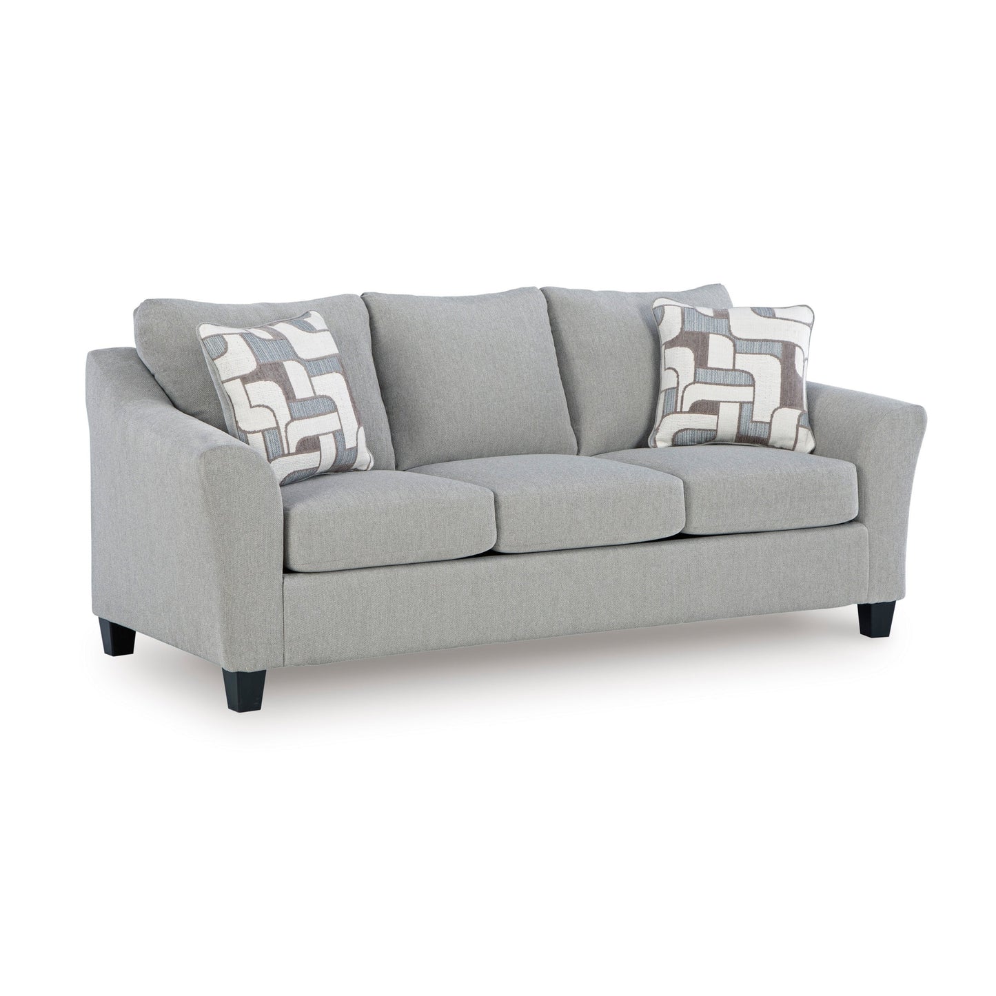 Roundhill Furniture Elaris Living Room Collection – Flared Arm Sofa and Loveseat with Chenille Upholstery, Taupe