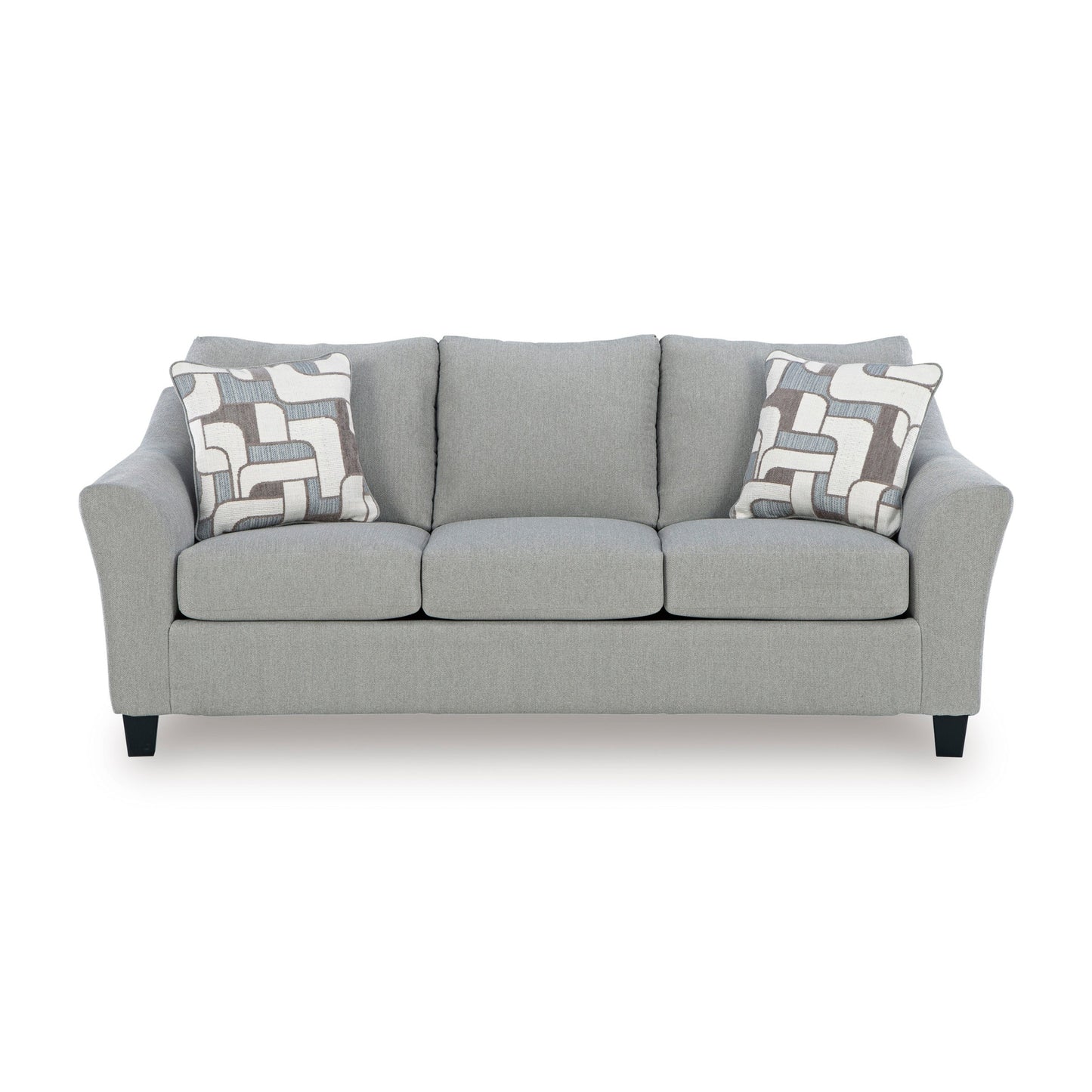 Roundhill Furniture Elaris Living Room Collection – Flared Arm Sofa and Loveseat with Chenille Upholstery, Taupe