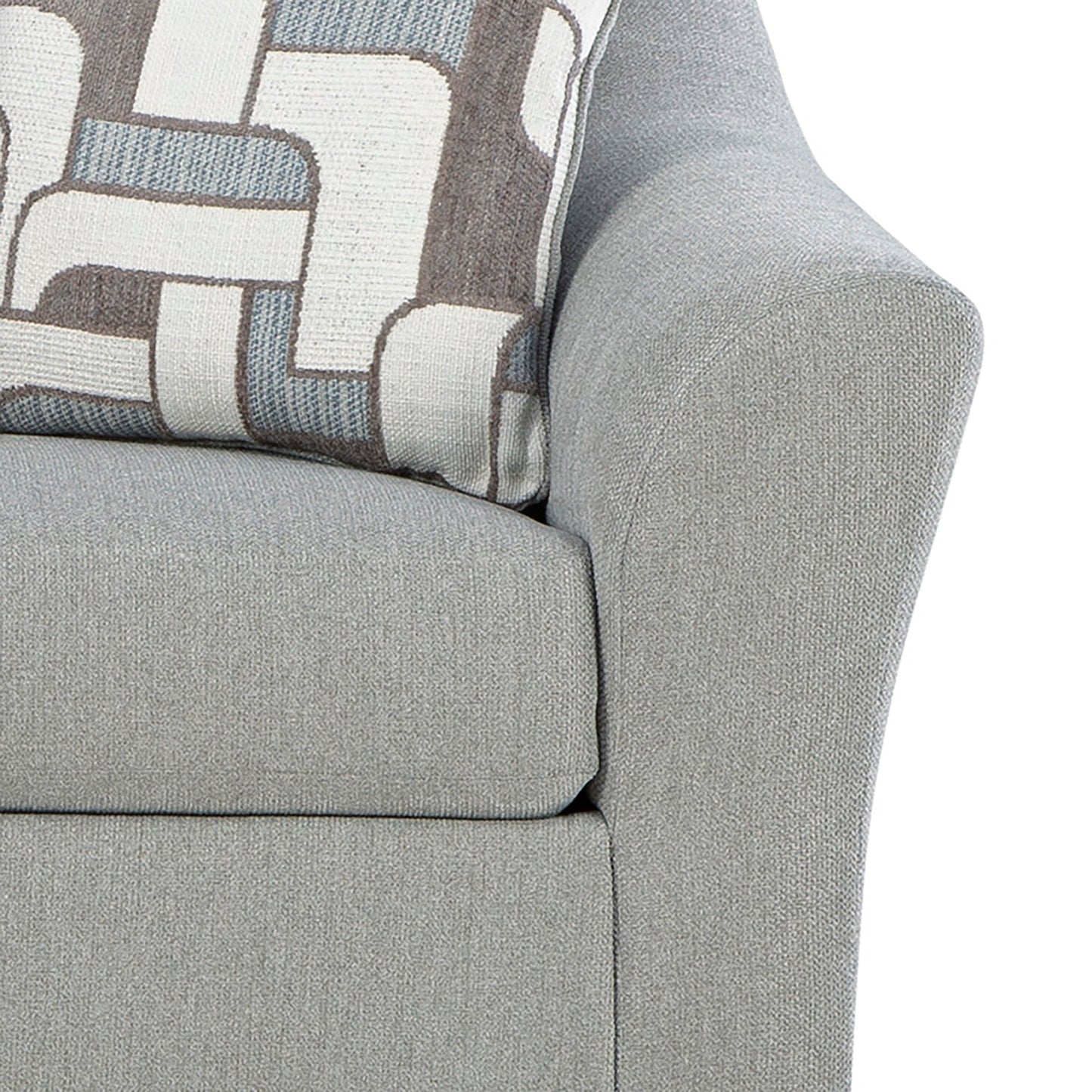 Roundhill Furniture Elaris Living Room Collection – Flared Arm Sofa and Loveseat with Chenille Upholstery, Taupe