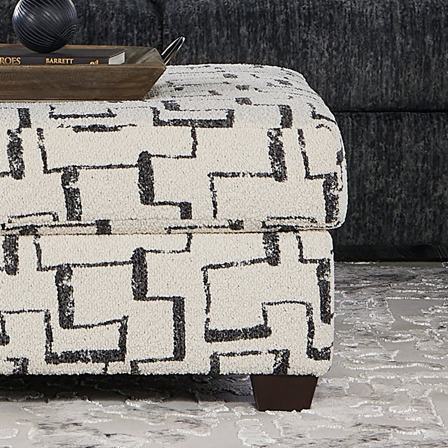 Roundhill Furniture Nason Geometric Patterned Ottoman