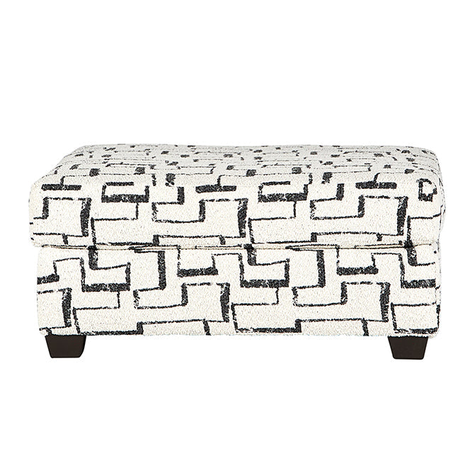 Roundhill Furniture Nason Geometric Patterned Ottoman