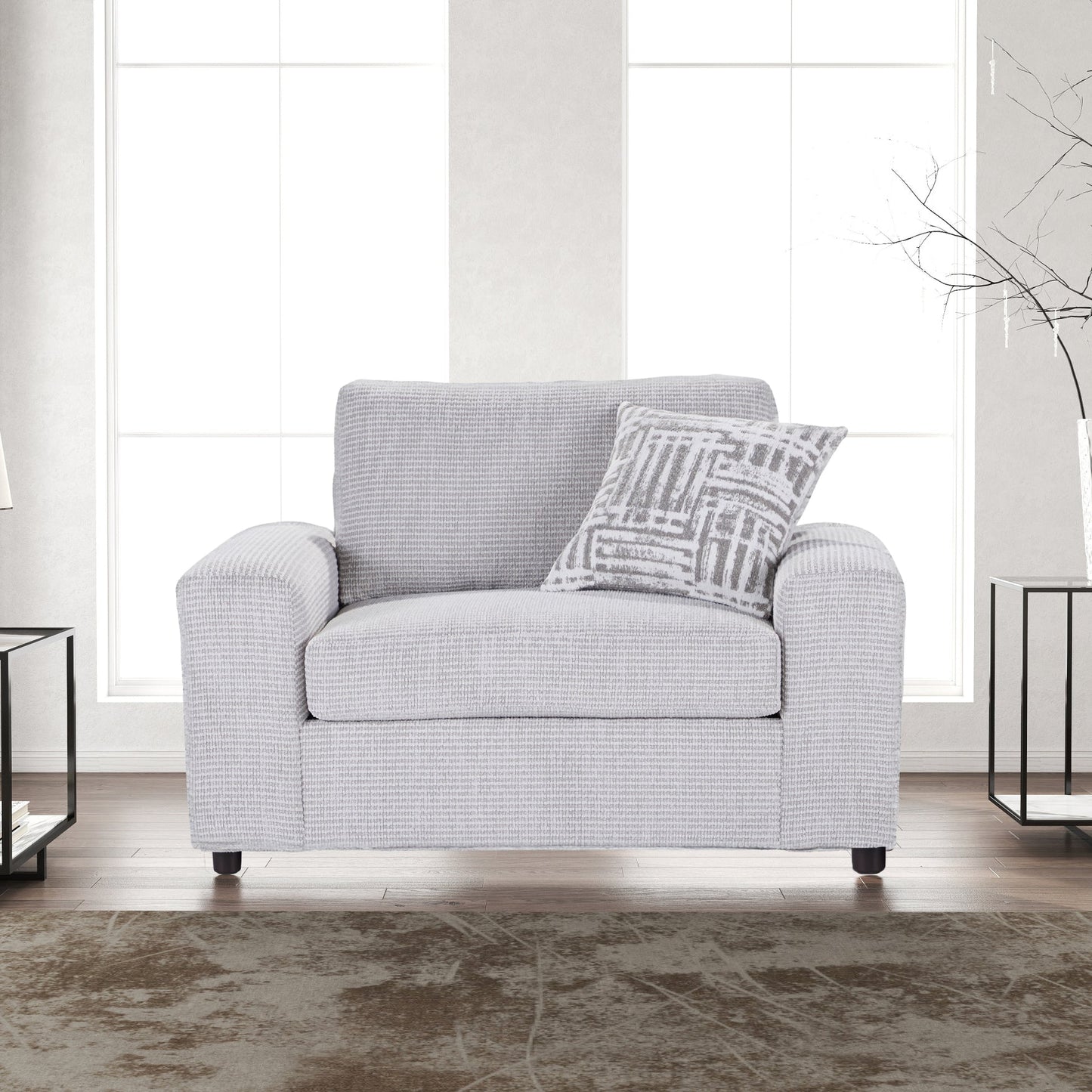 Roundhill Furniture Lancelot Upholstered Stationary Cuddle Chair