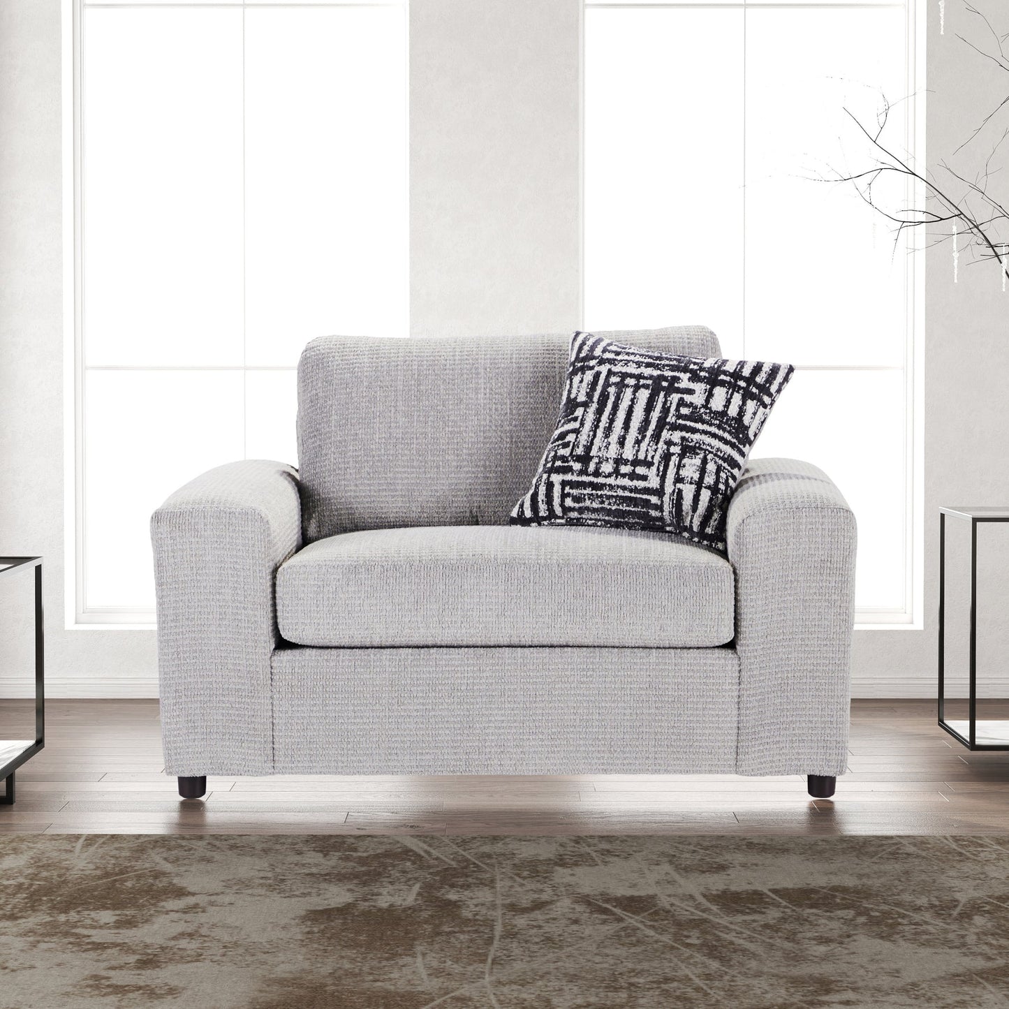 Roundhill Furniture Lancelot Upholstered Stationary Cuddle Chair